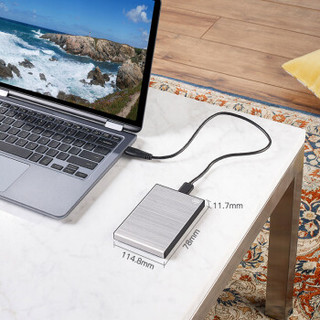 希捷(Seagate)1TB USB3.0移动硬盘 新睿品 2.5英寸 (轻薄小巧 自动备份 金属拉丝) 月光银+数据救援服务3年版