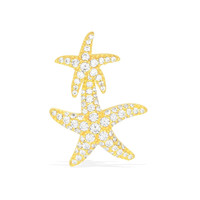 APM Monaco JUIN系列 单只金黄色银镶晶钻双海星耳环