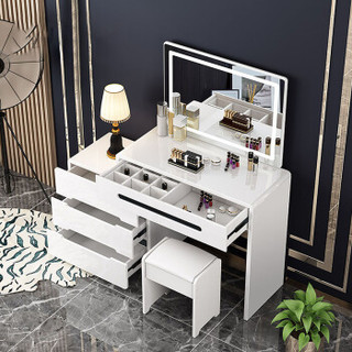 安尔雅（ANERYA）梳妆台卧室现代简约小户型多功能化妆桌子可伸缩经济型网红化妆台
