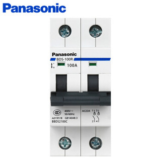 松下（Panasonic）断路器2P 小型空气开关 100A家用总闸 空开C型BBDS2100C