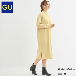 GU 极优 320197 女士罗纹开衩连衣裙