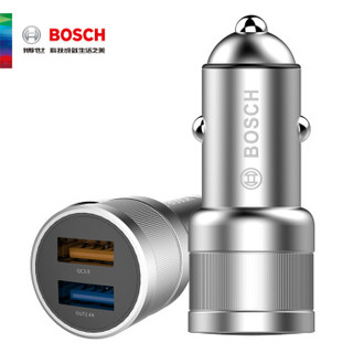 博世（BOSCH）330A车载充电器 金属纯铜 18W快充 车充点烟器 双USB一拖二 支持QC3.0 快充