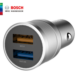 博世（BOSCH）330A车载充电器 金属纯铜 18W快充 车充点烟器 双USB一拖二 支持QC3.0 快充