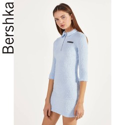 Bershka 00512492423 女士人造皮草针织连衣裙