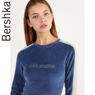 Bershka 巴适卡 00515326462-28 女士天鹅绒拼接连衣裙短款