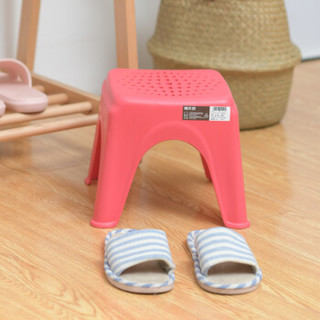 禧天龙 Citylong 塑料换鞋凳子 简易垫脚小板凳家用休闲椅凳防滑凳加厚浴室凳 矮凳 桃红 1个装 2044