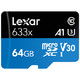 Lexar 雷克沙 633X MicroSD存储卡 64GB（UHS-I、V30、A1）