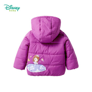 迪士尼(Disney)童装 女童外套秋冬外出棉服宝宝保暖夹棉休闲上衣184S1016 紫红 4岁/身高110cm
