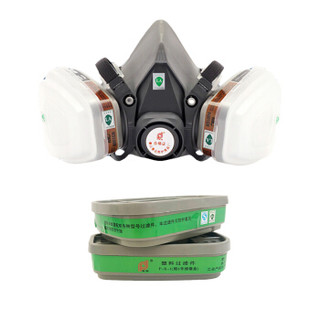 普达PD-TC-FD-410防毒面具 防氨硫化氨工业粉尘焊接打磨实验室 面罩+2个[P-K-1]绿色过滤件 定制