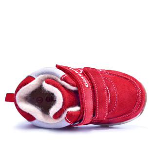 基诺浦 ginoble 1-5岁男女宝宝保暖鞋 冬款高帮加厚学步鞋TXG272红色 10