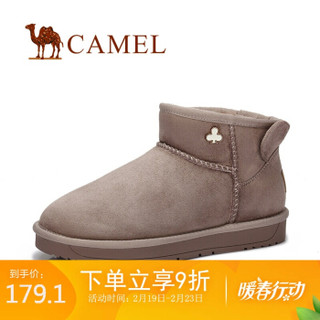 骆驼（CAMEL） 女士 趣萌双耳保暖舒适雪地靴 A84275627 红米 36