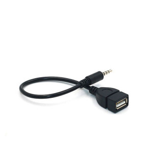 技光（JEARLAKON）AUX音频线 适用于汽车音频转接线 车载Aux3.5MM音频转USB母头手机MP3 U盘转换线黑色