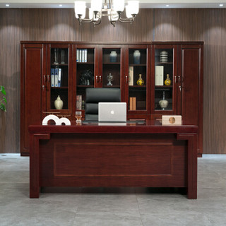 ZHONGWEI 中伟 老板桌大班台经理桌办公桌主管桌油漆实木贴皮总裁桌 1.6米