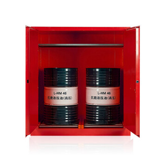 富路达 危险化学品安全柜 CE认证工业防爆柜易燃液体储存柜 红色110加仑加滚轴