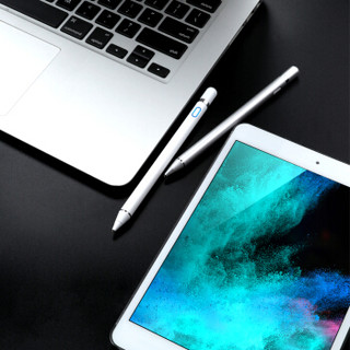 必优美（BUBM）苹果iPad电容笔触控笔 兼容微软Surface/华为/三星等平板电脑手机 智能触控可充电 白色
