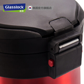 Glasslock 304不锈钢保温提锅红色1.5L真空大容量学生饭盒 保温桶 双层便当盒  GTL7166