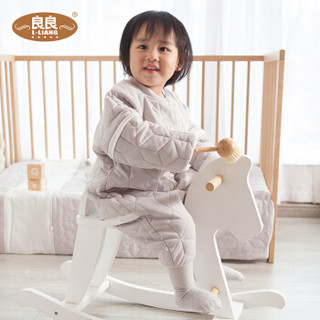 良良(liangliang)婴儿睡袋宝宝幼儿防踢被儿童分腿睡袋可拆袖灰厚款75*38cm