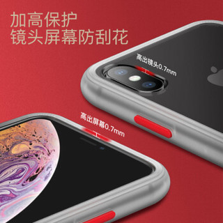 美国0度 苹果X/XS手机壳 iPhone X/XS磨砂透明保护套防指纹简约硬壳硅胶边全包防摔（黄色X/XS）