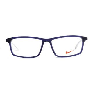 NIKE 耐克 中性款蓝色镜框白色镜腿板材全框光学眼镜架眼镜框 7912AF 413 54MM