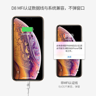 D8原装单口充电器苹果mfi认证数据线iphone5s/6s/7Plus/8/11/ipad8/X/XS/XS Max/XR充电线套装