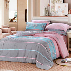 艾薇 套件家纺 全棉四件套 纯棉床上用品床单被套 罗曼蒂 1.5米/1.8米床 *3件