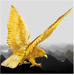 chjjewellery潮宏基a000000000015商务礼品黄金定制鹰足金金鹰摆件990