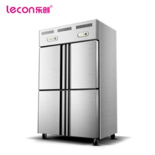 乐创lecon商用四门厨房立式冰箱冷冻冰柜保鲜柜大容量不锈钢四门全