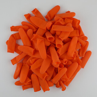 赛拓（SANTO）防静电乳胶手指套防滑手指套 防护指套 橙色 100只装 2010