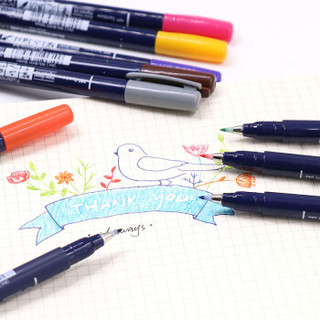 日本蜻蜓（Tombow）水性签字笔书法绘画笔 笔之助 10色套装 WS-BH10C
