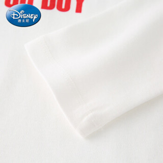 迪士尼 Disney 童装男童宝宝衣服针织长袖T恤可爱上衣2019秋 DA931AE04 本白 100