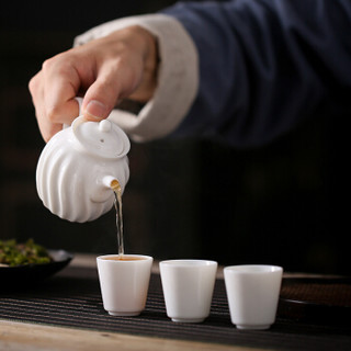 尚帝（shangdi）功夫茶具套装家用简约羊脂玉白瓷茶盘小茶杯陶瓷盖碗泡茶壶便携装 随行便携装