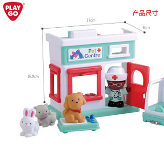 PLAYGO贝乐高 男孩女孩玩具 医生救护车套装小狗小猫公仔 护士站玩具 益智玩具 9821