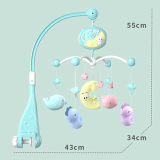 糖米（Temi）多功能音乐床铃床头摇铃 婴儿玩具0-3-6-12个月新生婴幼儿童宝宝趣味安抚0-1岁 蓝色充电彩盒装