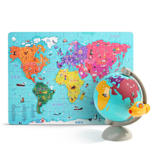 特宝儿（topbright）哥伦布地球仪世界地图 木质拼图儿童玩具早教男孩女孩玩具1-3-6岁