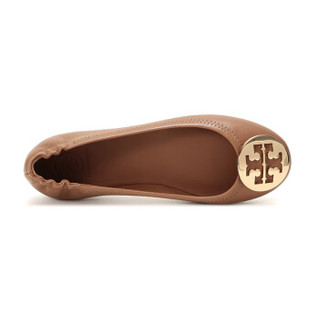 TORY BURCH 托里·伯奇 奢侈品 TB女鞋 黄褐色皮革平底鞋船鞋 50393 232 7/37码