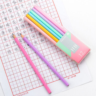 马可（MARCO）9018-HB-12PB(T)三角笔杆书写铅笔 马卡龙色多彩（HB）学生铅笔 12支塑盒装