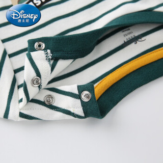 迪士尼 Disney 童装男童宝宝衣服针织长袖T恤可爱上衣2019秋 DA931AE04 白墨绿条 130