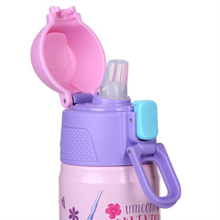 迪士尼（Disney）儿童水杯 小学生不锈钢保温杯便携式运动水壶出行杯500ml WD-3565苏菲亚紫色