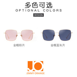 Jimmy Orange 太阳镜女款时尚个性大框透明墨镜复古驾驶眼镜 J3215 蓝灰片