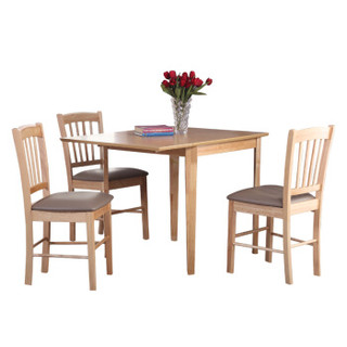 生活诚品 实木餐桌 可伸缩折叠实木餐桌椅组合 餐桌餐椅套装 一桌四椅 SMD10376