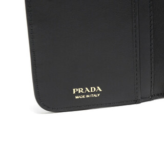 PRADA 普拉达 女士黑色皮革手拿包钱包 1DF002 QWA F0002