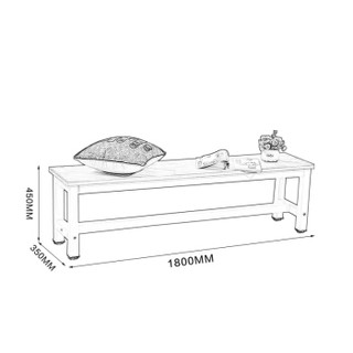 奈高板式长条板凳健身房更衣室换鞋凳床尾休息板凳1.8米