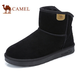 CAMEL 骆驼 高帮男雪地靴加绒保暖男鞋 A842294124 黑色 40