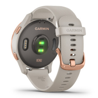 GARMIN 佳明 Venu 智能手表 43.2mm 玫瑰金 灰色硅胶表带(血氧、血压、GPS、扬声器)