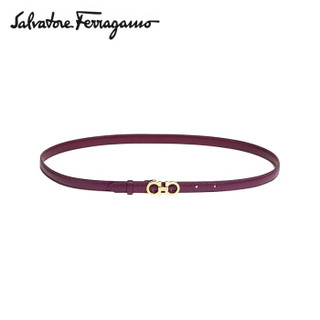 Salvatore Ferragamo 菲拉格慕 经典款女士Gancini系列梅红色牛皮革腰带 0715184_C  _ 85