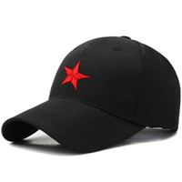 北诺（BETONORAY）帽子男红色经典五角星刺绣鸭舌帽 男女遮阳帽运动休闲帽棒球帽男士棉帽子 黑色