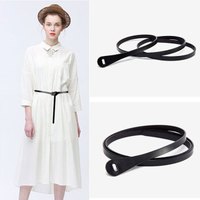 斯提亚(STIYA)腰带女连衣裙百搭时尚配裙子衬衫免打孔细腰带牛皮装饰小皮带女 893S081005黑色