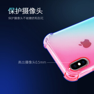 斯得弗（STRYFER）苹果XR手机壳iPhoneXR保护套 四角气囊防摔虹彩透明渐变色软壳保护壳-渐变蓝紫色
