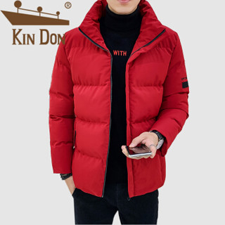 金盾（KIN DON）棉服 男2019冬季新款韩版潮流立领加厚保暖帅气工装棉衣 305B-M005 红色 2XL