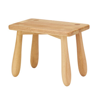 心家宜小板凳实木小凳子换鞋凳 家用矮凳客厅卧室圆凳简约小木凳 长方形 原木色98773N